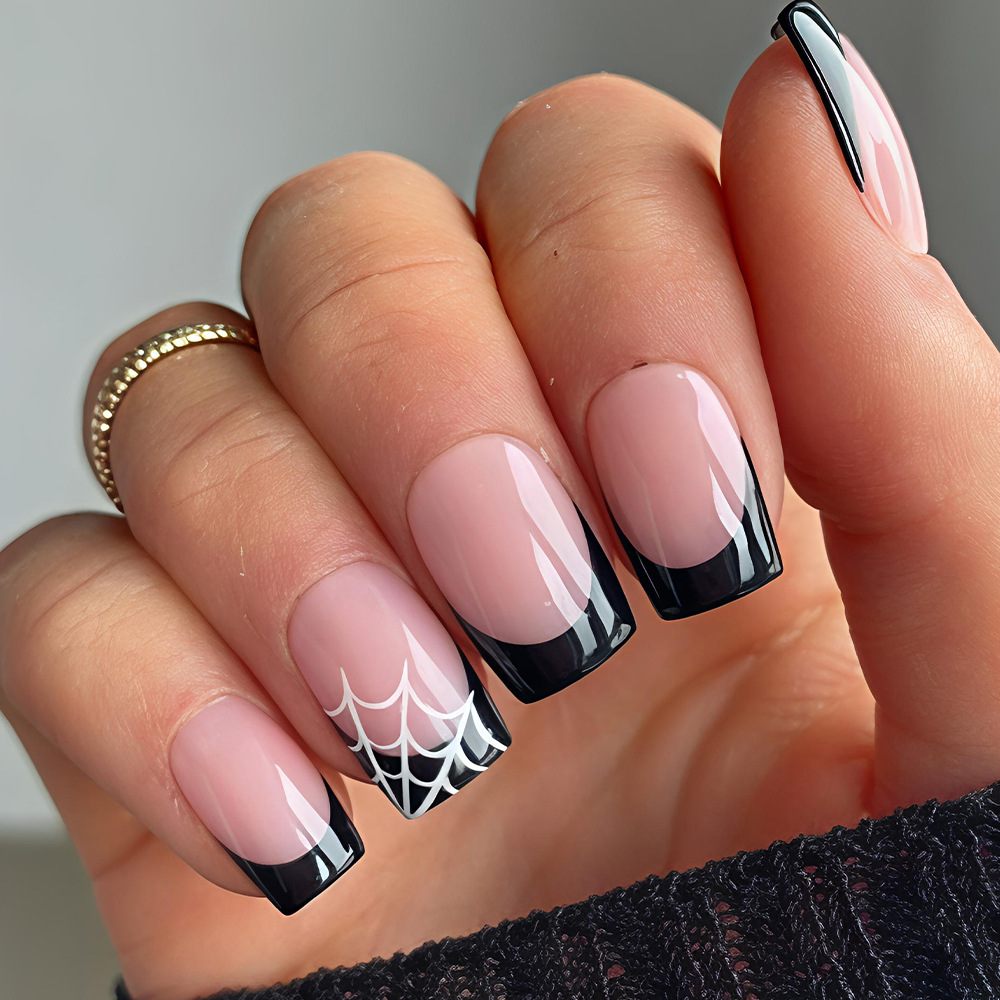 Nail Art Press On - 24Pcs Halloween Press On Nails Pink