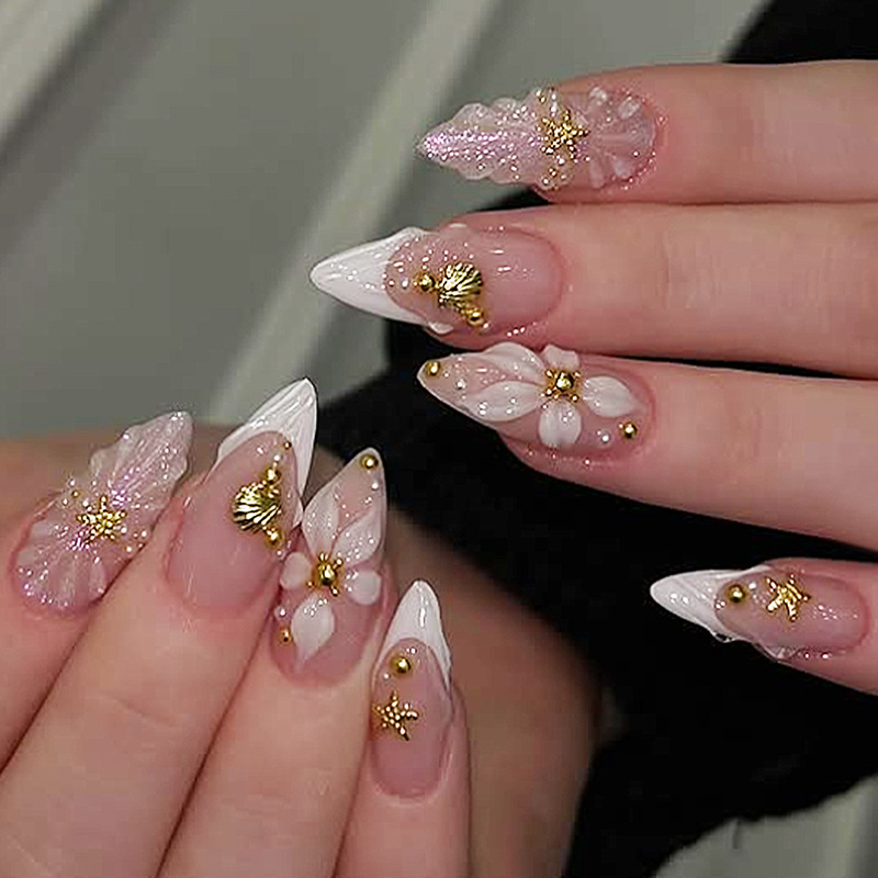 Nail Art Press On - 24pcs Finished Almond Press on Nails