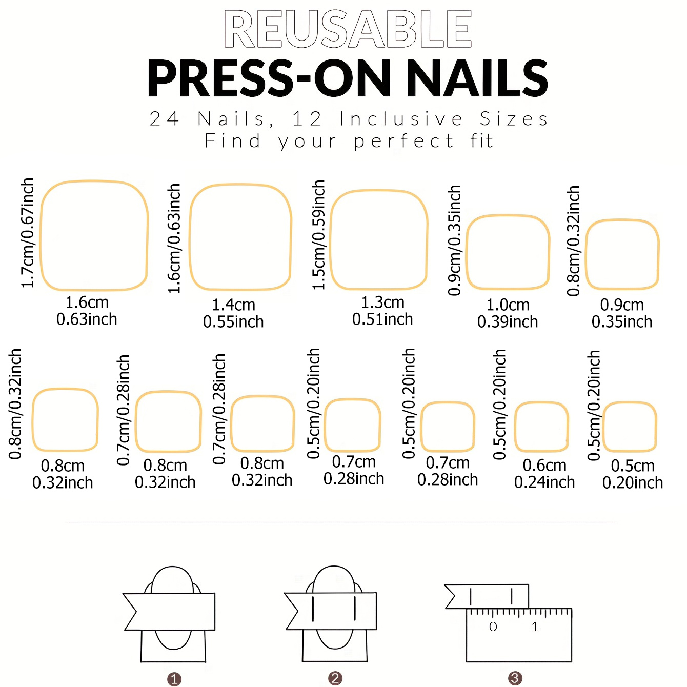 Classic White French Edge Fake - Nail Art Fake Nails review and price