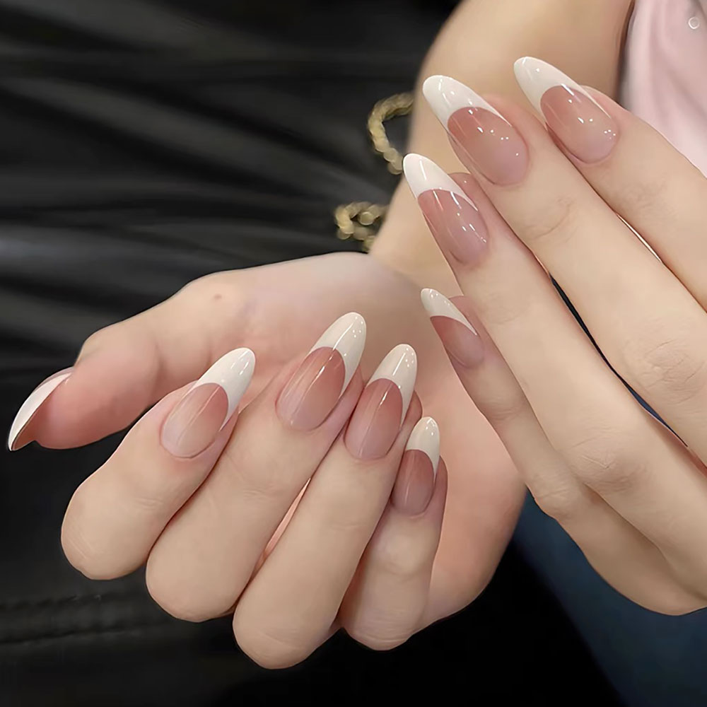 120pcs Pink Medium Almond Fren - Nail Art Press On review and price