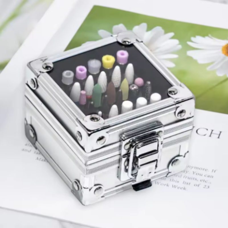 Nail Drill Bits Storage Alumin - Nail Drill Machine review and price