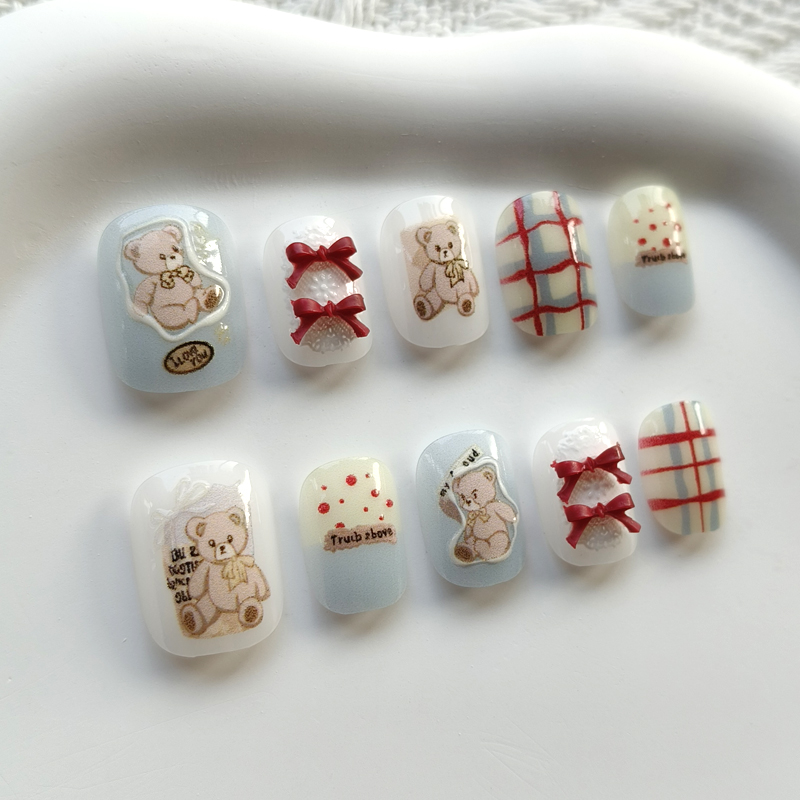 10Pcs Korean Style Cute Bear a - Nail Art Xs review and price