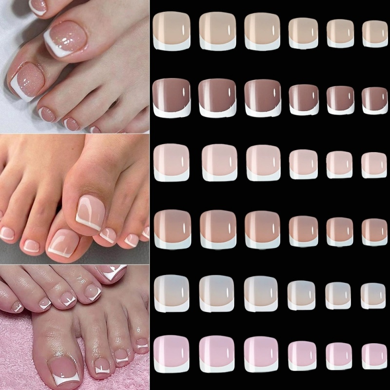 120pcs Square French Tips Toe  - Nail Art Fake Nails review and price