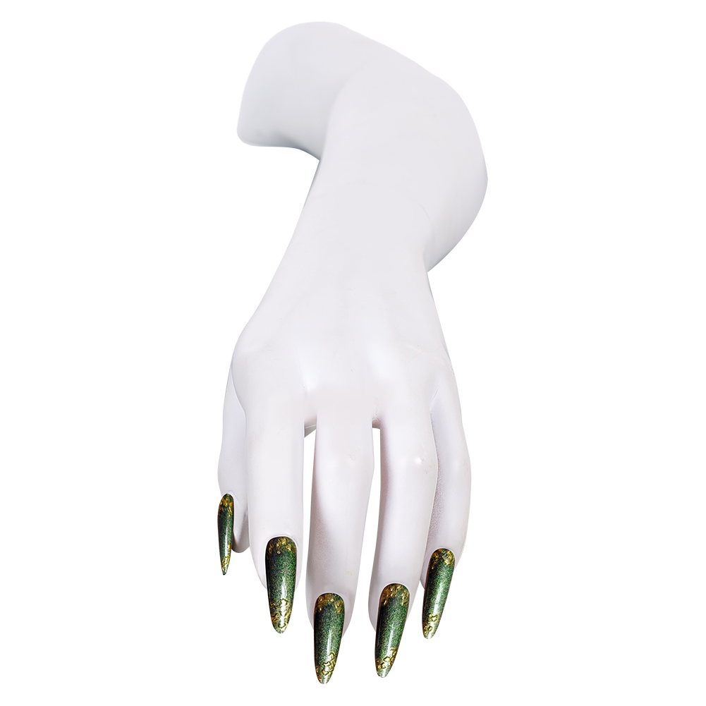 Green Press-on Nails with glit - Nail Art Press On review and price