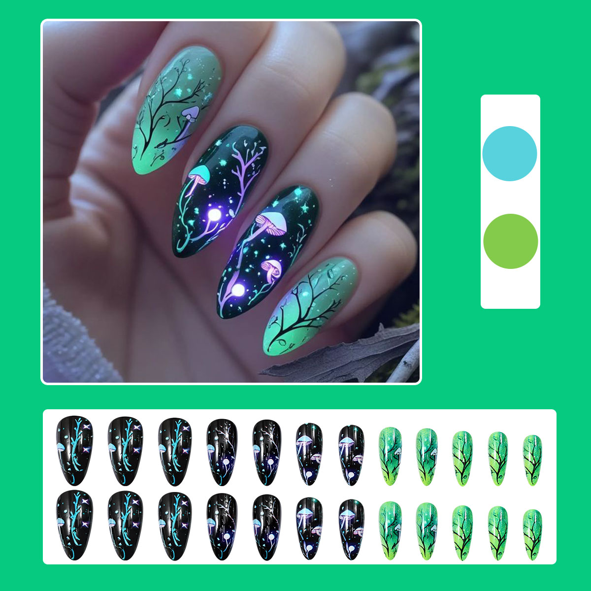 Almond Press on Nails Mushroom - Nail Art Press On review and price