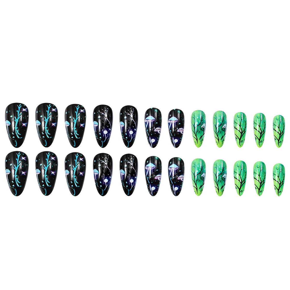 Almond Press on Nails Mushroom - Nail Art Press On review and price
