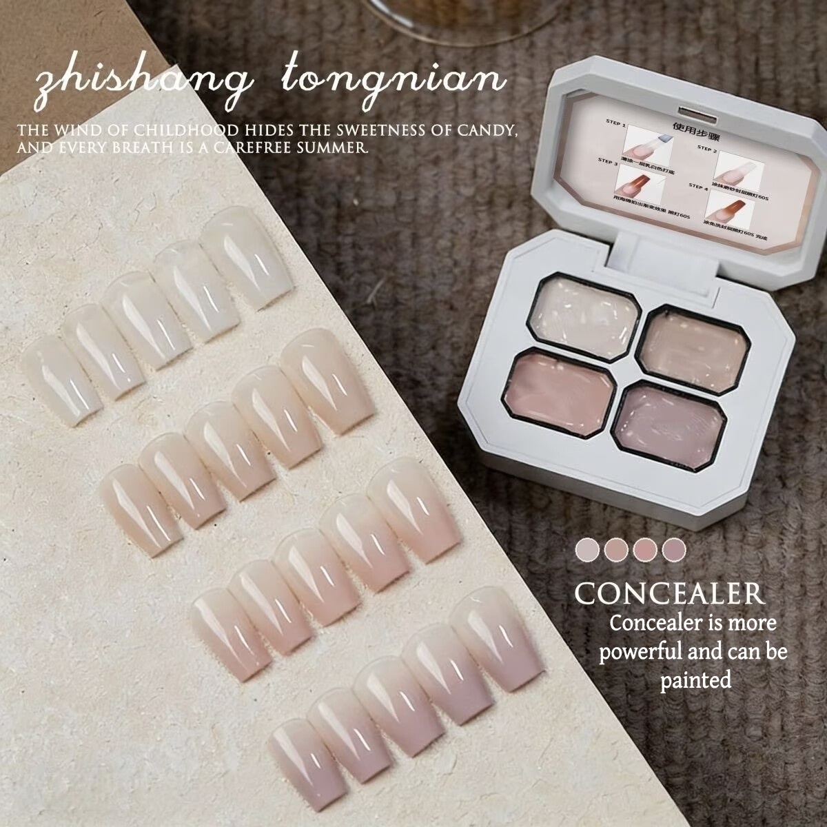 4 Colors Concealer Popular Nud - Nail Art Ideas review and price
