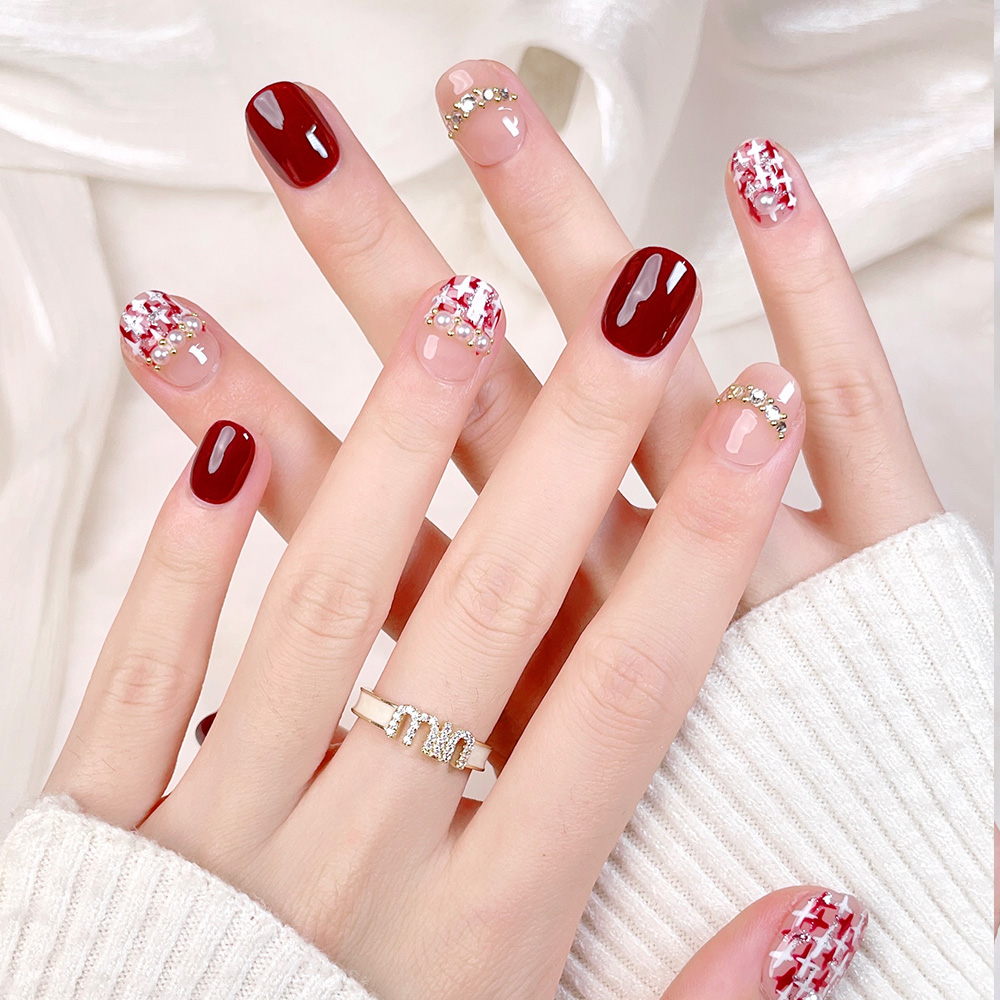 10pcs Short Square Round Handm - Nail Art Press On review and price