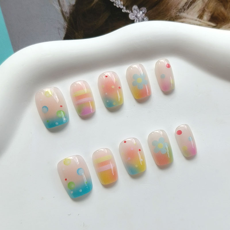 10Pcs Rainbow Bubble Gum Sweet - Nail Art Press On review and price