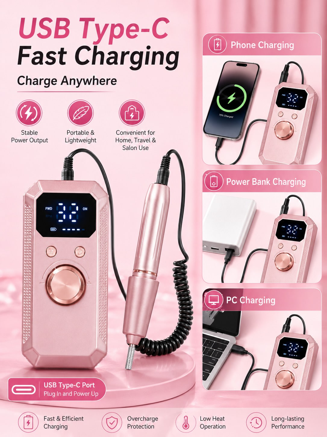 Professional Wireless Electric - Nail Drill Machine review and price