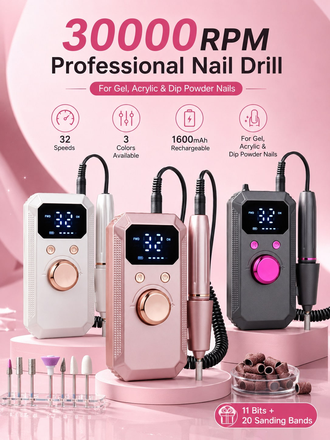 Professional Wireless Electric - Nail Drill Machine review and price
